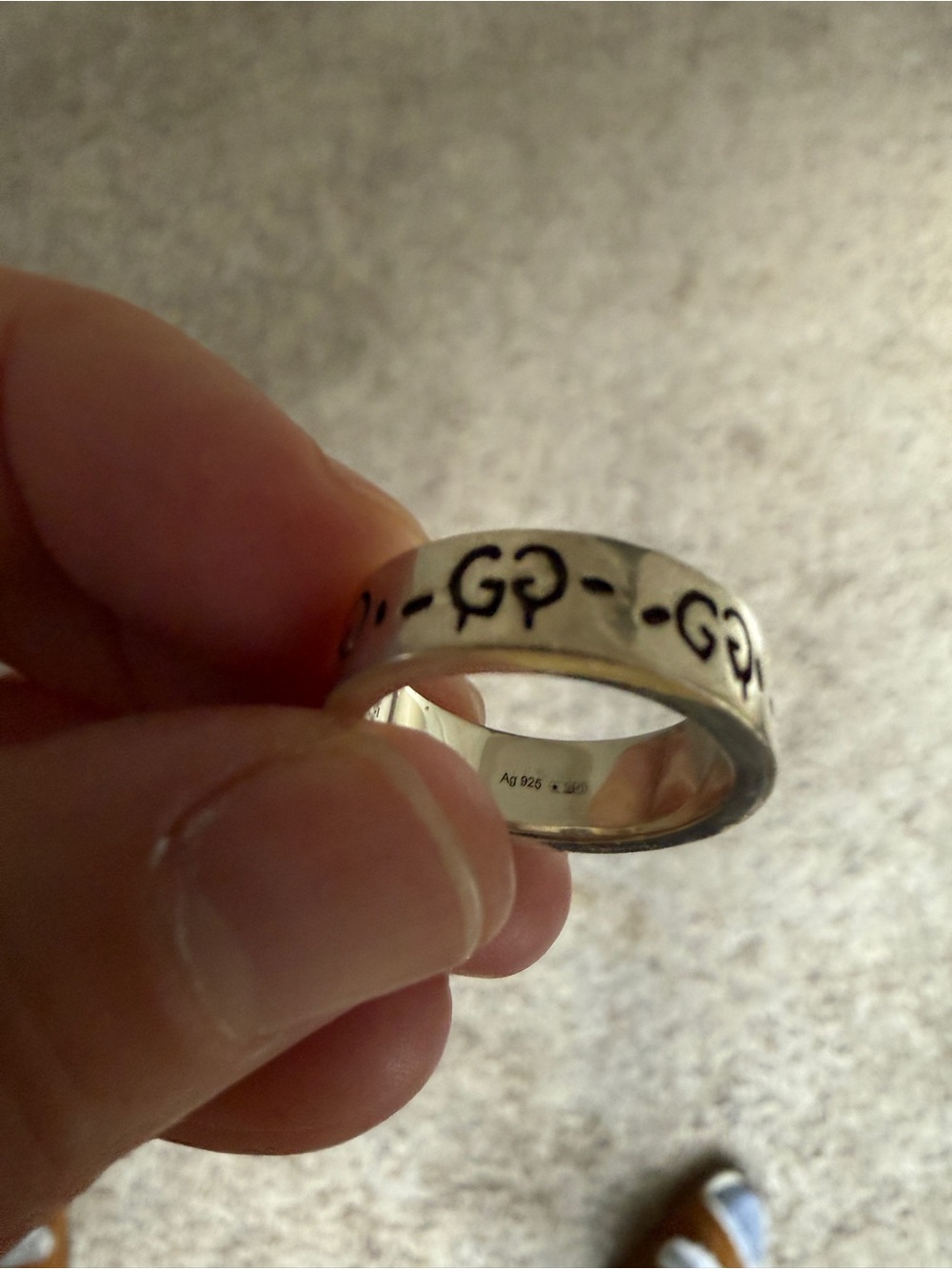 Gucci Ghost 6MM Silver Band Ring Size 5.5 - Picture 3 of 5